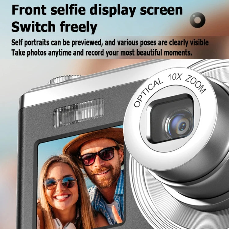 4K HD Optical Zoom Digital Camera 60MP Dual Screen Selfie Camera, No Memory, Black, White, Silver 4K HD Optical Zoom Digital Camera 60MP Dual Screen Selfie Camera, No Memory, Black, White, Silver